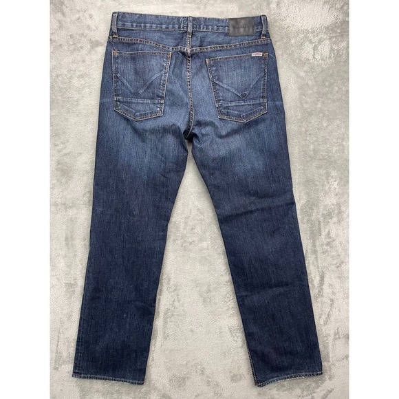 HUDSON Men's Jeans 34 (Real 36x34) Blue Straight Leg Button‎ Fly Made in USA - Picture 12 of 13
